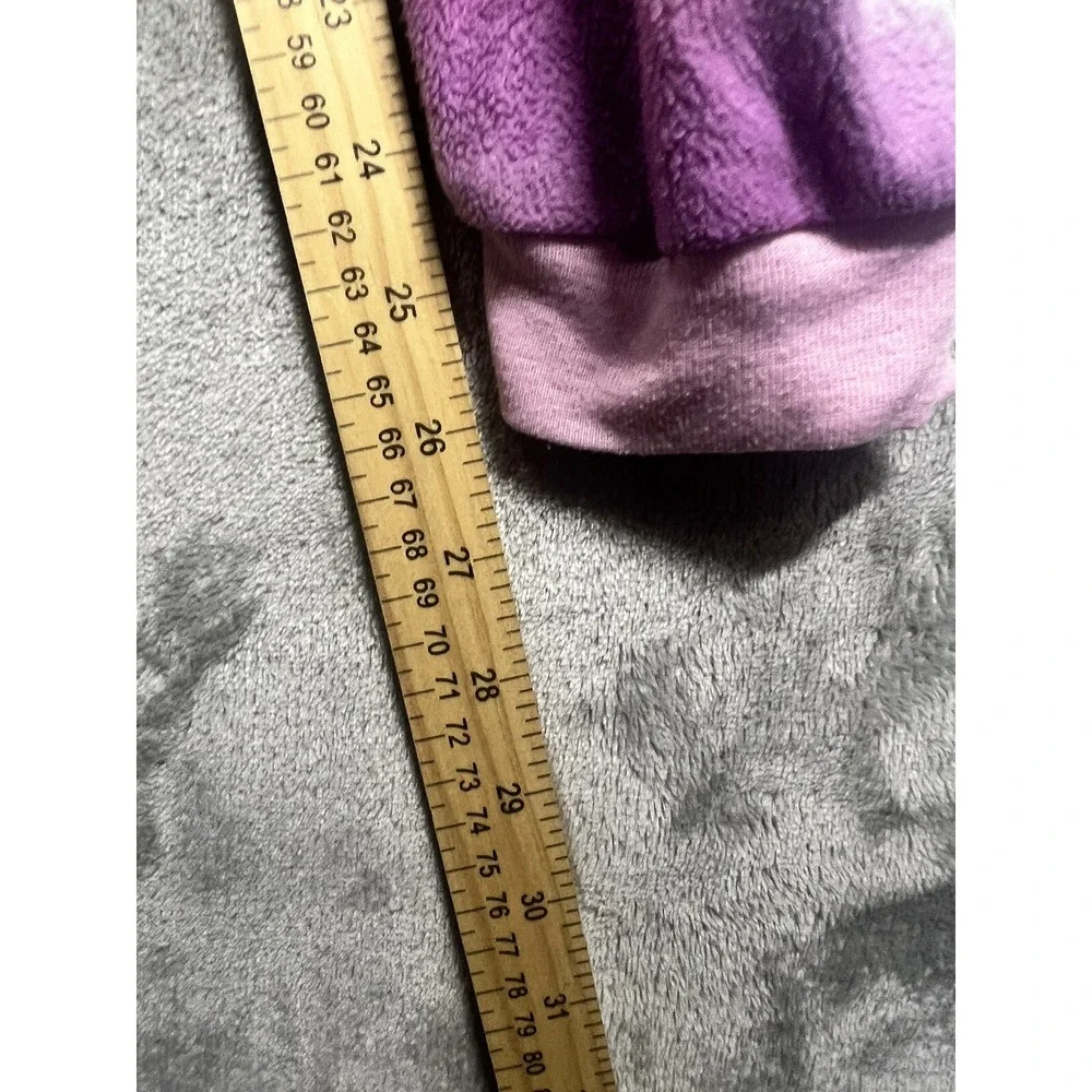 CAT & JACK SZ L 10-12Hooded Unicorn One Piece Fleece Sleeper Girls Tie Dye Stars